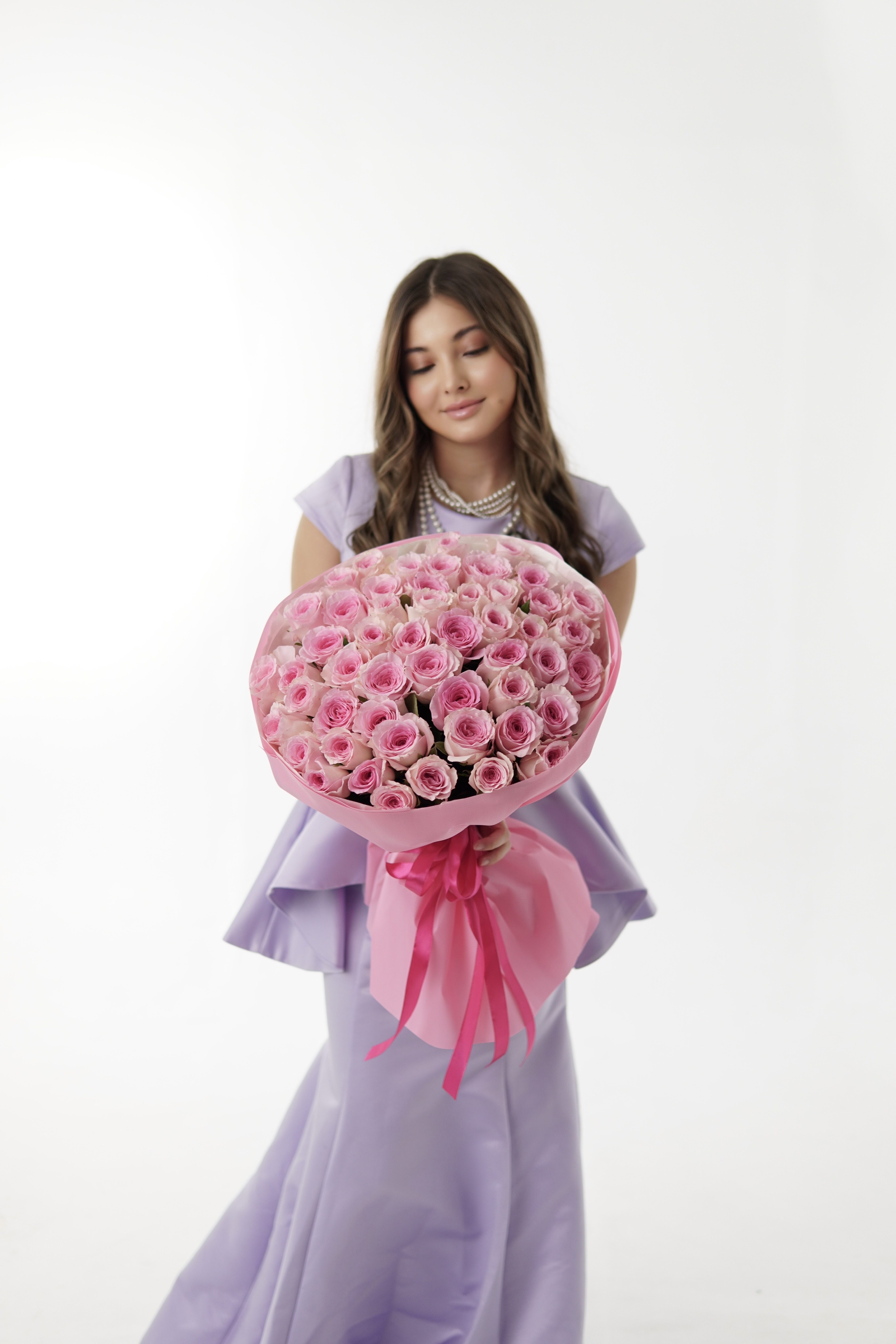 Розовые розы кения 50смКартинка №3